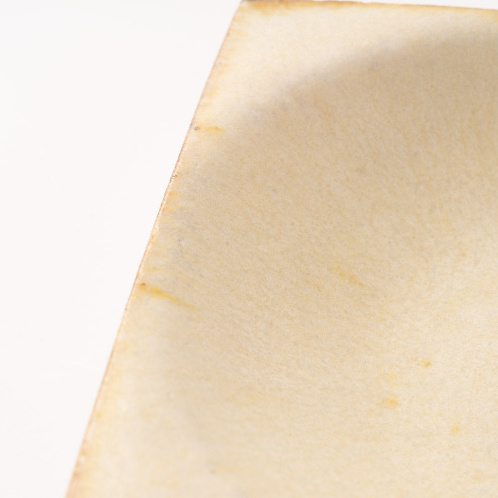 作家 沖本東 二菜豆皿 アイボリー 作家 沖本東 陶磁器作家もの