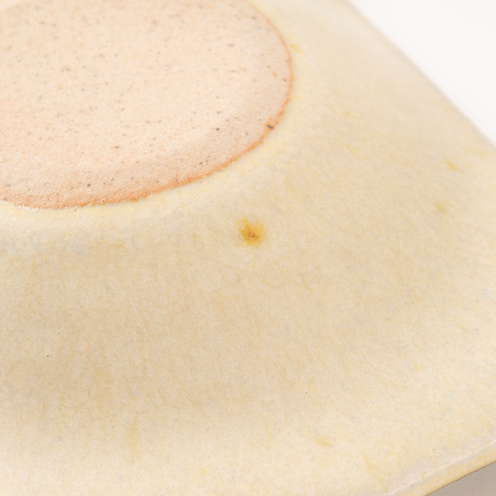 作家 沖本東 二菜豆皿 アイボリー 作家 沖本東 陶磁器作家もの