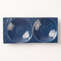 作家 沖本東 二菜豆皿 瑠璃釉 作家 沖本東 陶磁器作家もの