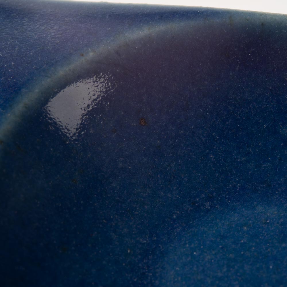 作家 沖本東 二菜豆皿 瑠璃釉 作家 沖本東 陶磁器作家もの