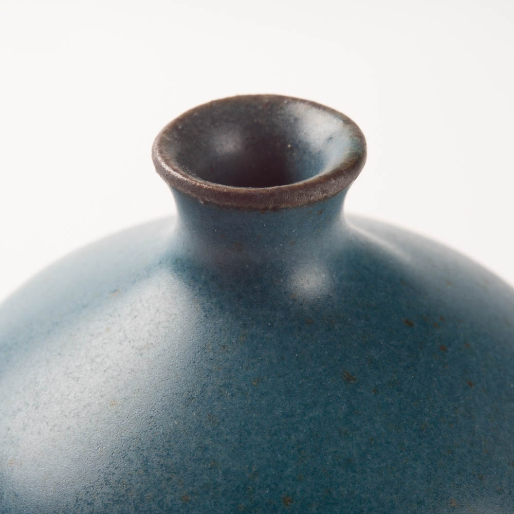 作家 沖本東 一輪挿し 青釉 作家 沖本東 陶磁器作家もの