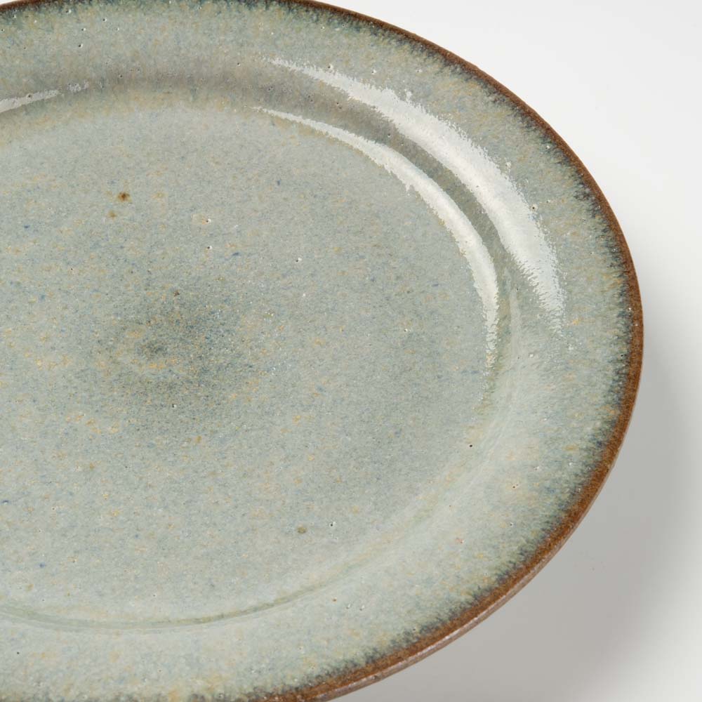作家 工藤真人 淡青釉リム皿 M 作家 工藤真人 陶磁器作家もの