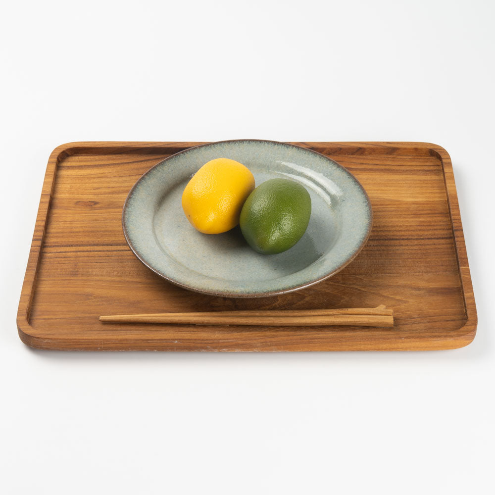 作家 工藤真人 淡青釉リム皿 M 作家 工藤真人 陶磁器作家もの