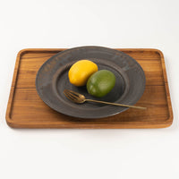 作家 杉山悠 8寸リムプレート ブロンズ 作家 杉山悠 陶磁器作家もの