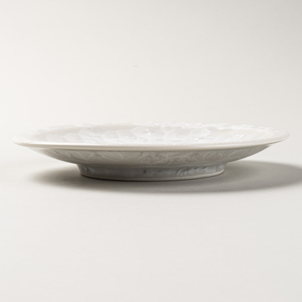 京焼・清水焼 陶あん 花結晶 小皿 丸平皿(白) 京焼・清水焼 陶あん 京焼・清水焼