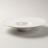 京焼・清水焼 陶あん 花結晶 リム皿(白) 京焼・清水焼 陶あん 京焼・清水焼