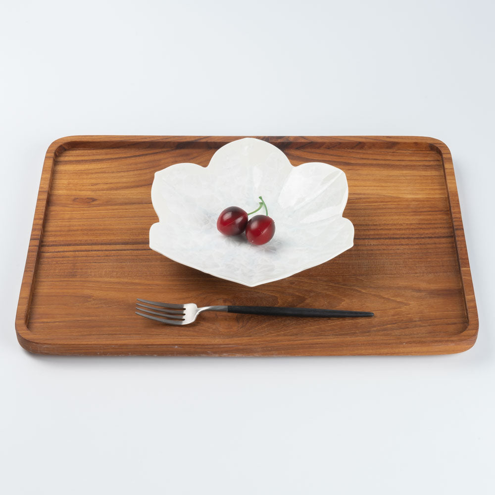 京焼・清水焼 陶あん 花結晶 桔梗皿（白） ¥4,400 大人の焼き物