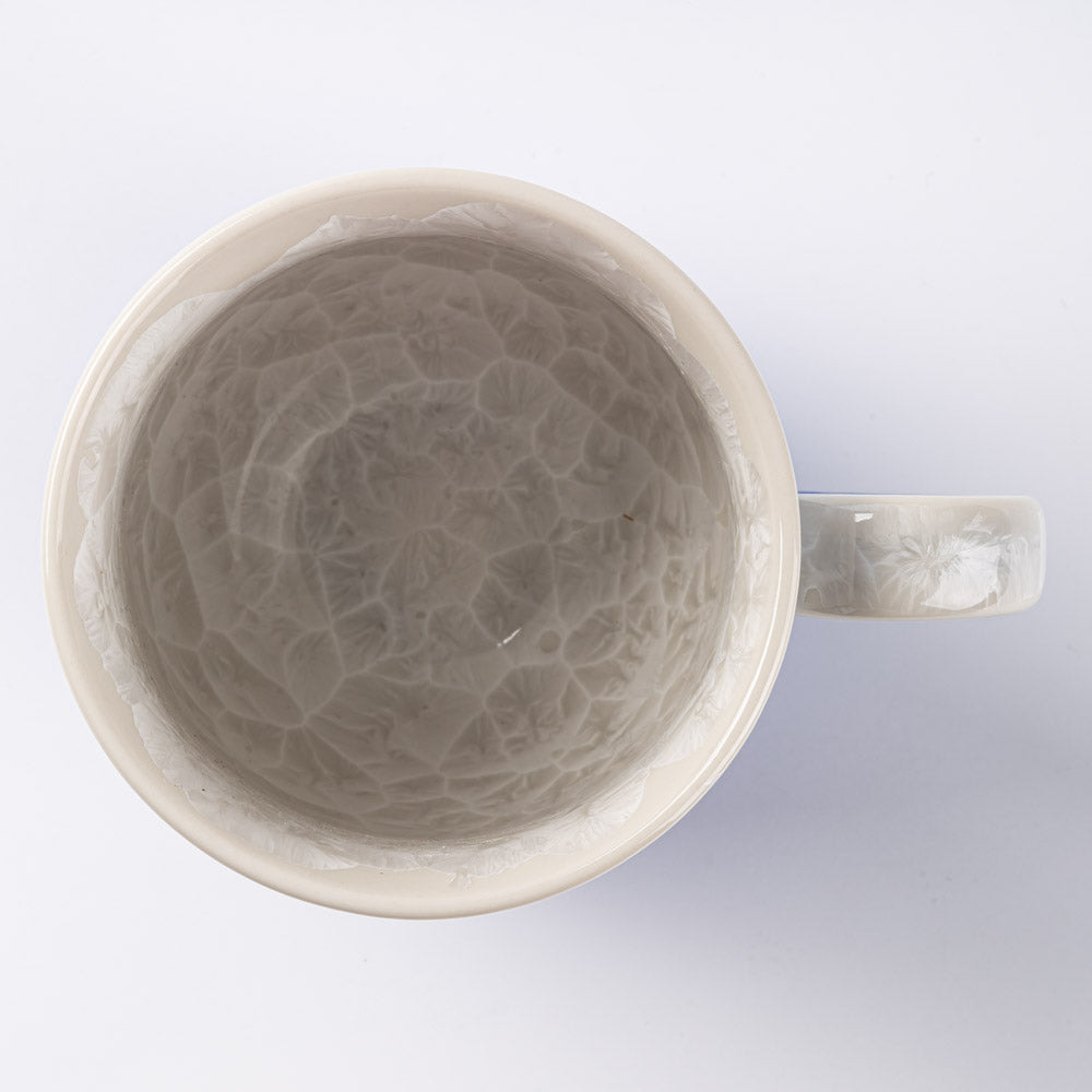 京焼・清水焼 陶あん 花結晶 ふくりんマグカップ（青白） – 大人の焼き物