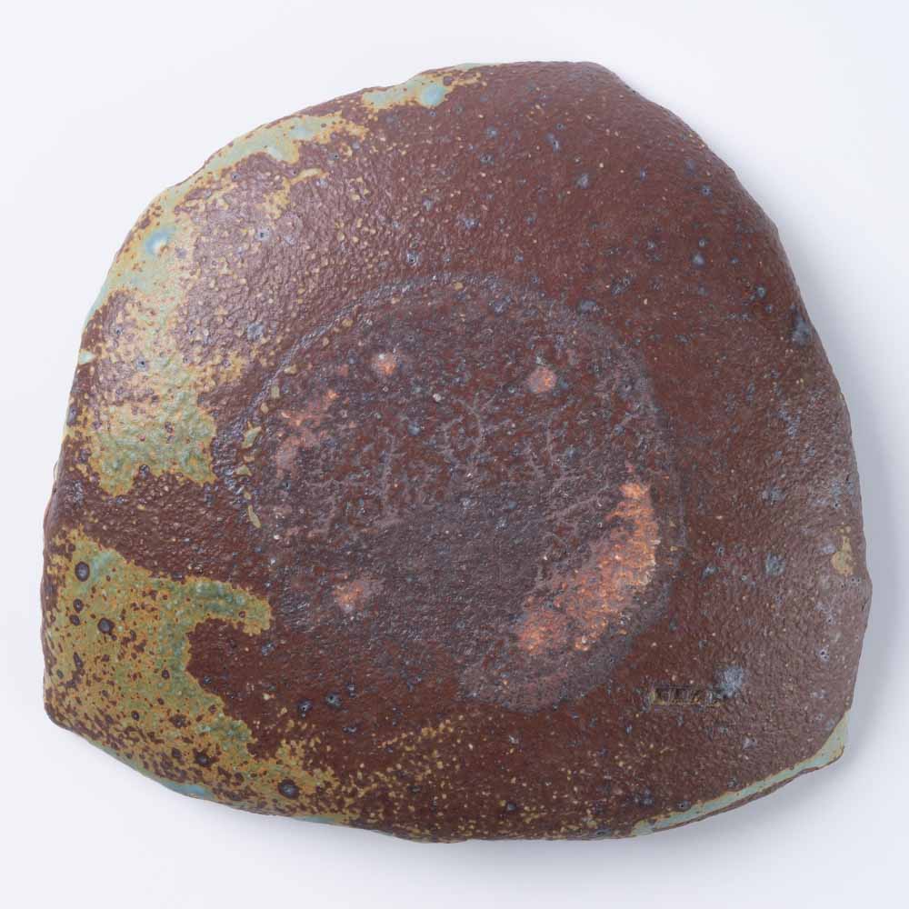 作家 山本直毅 台形皿 アンティークブルー 作家 山本直毅 陶磁器作家もの