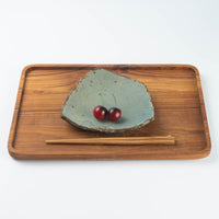 作家 山本直毅 台形皿 アンティークブルー 作家 山本直毅 陶磁器作家もの