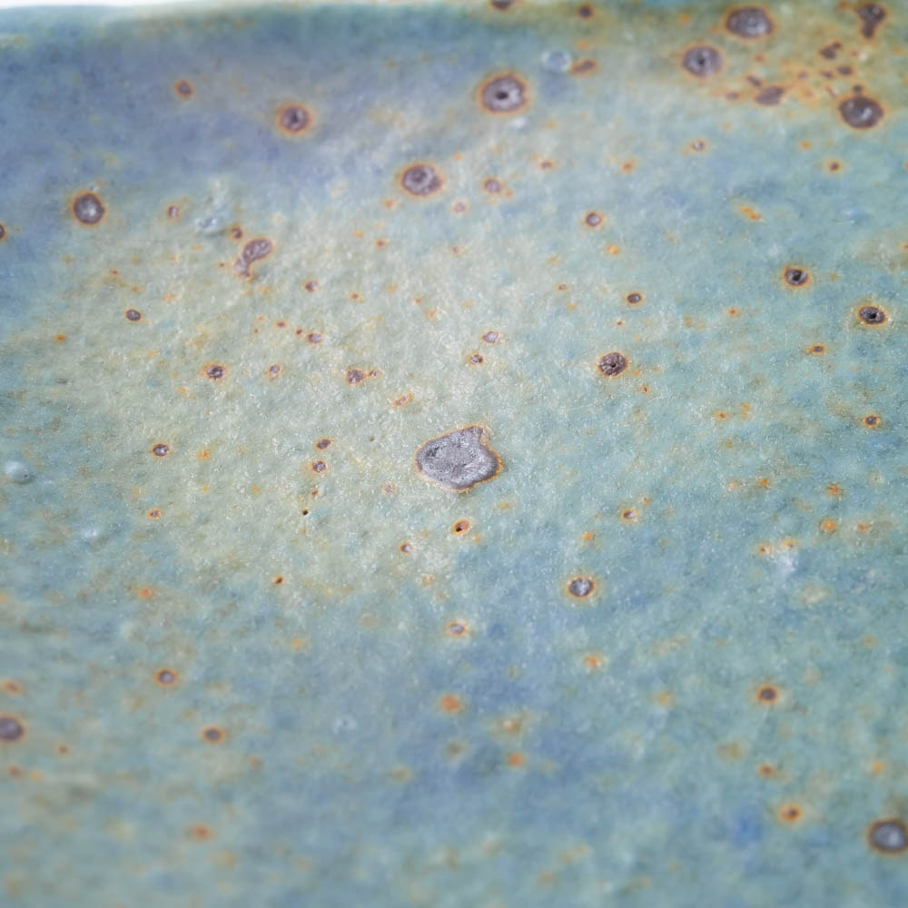 作家 山本直毅 台形皿 アンティークブルー 作家 山本直毅 陶磁器作家もの