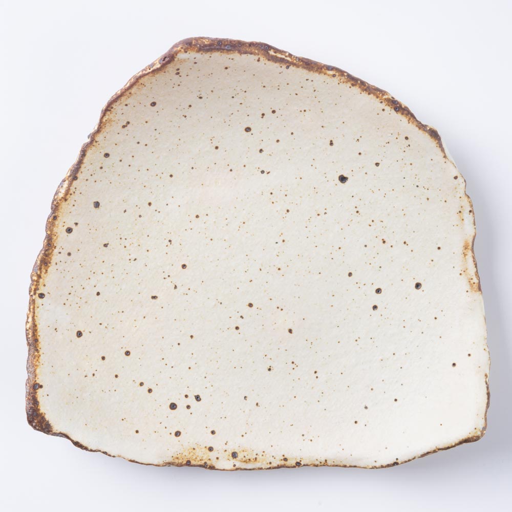 作家 山本直毅 台形皿 アンティークホワイト 作家 山本直毅 陶磁器作家もの