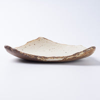 作家 山本直毅 台形皿 アンティークホワイト 作家 山本直毅 陶磁器作家もの