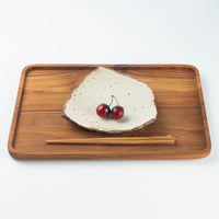 作家 山本直毅 台形皿 アンティークホワイト 作家 山本直毅 陶磁器作家もの