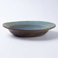 作家 山本直毅 オーバルリム鉢 アンティークブルー 作家 山本直毅 陶磁器作家もの