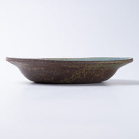 作家 山本直毅 オーバルリム鉢 アンティークブルー 作家 山本直毅 陶磁器作家もの