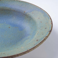 作家 山本直毅 オーバルリム鉢 アンティークブルー 作家 山本直毅 陶磁器作家もの