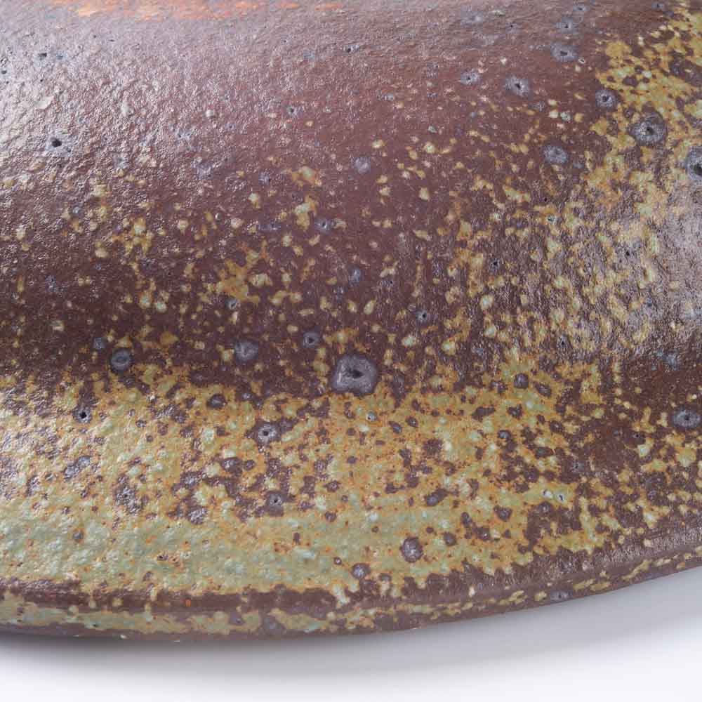 作家 山本直毅 オーバルリム鉢 アンティークブルー 作家 山本直毅 陶磁器作家もの