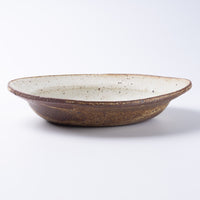 作家 山本直毅 オーバルリム鉢 アンティークホワイト 作家 山本直毅 陶磁器作家もの