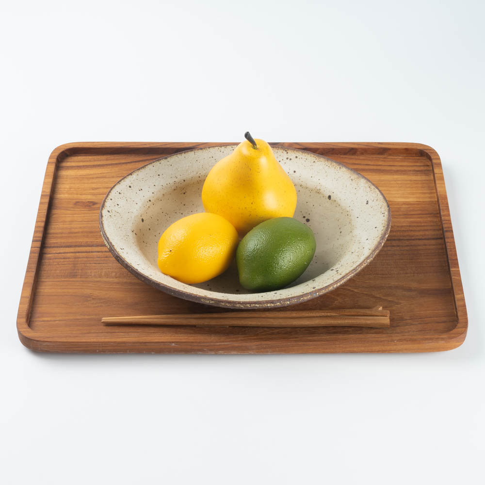 作家 山本直毅 オーバルリム鉢 アンティークホワイト 作家 山本直毅 陶磁器作家もの