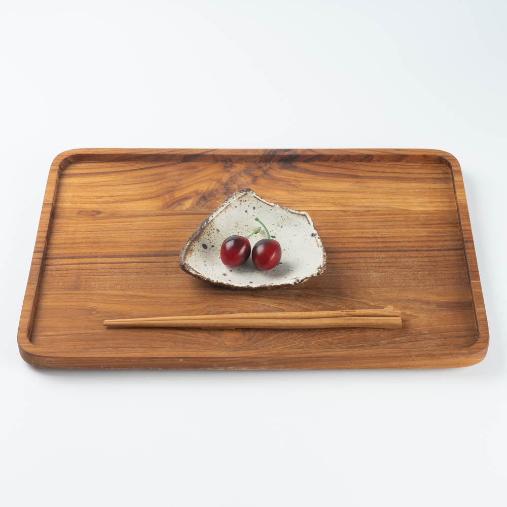 作家 山本直毅 台形小皿 アンティークホワイト 作家 山本直毅 陶磁器作家もの