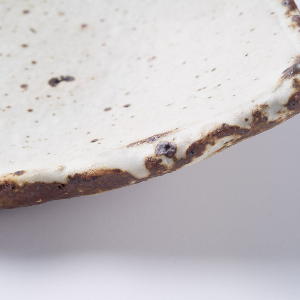 作家 山本直毅 台形小皿 アンティークホワイト 作家 山本直毅 陶磁器作家もの