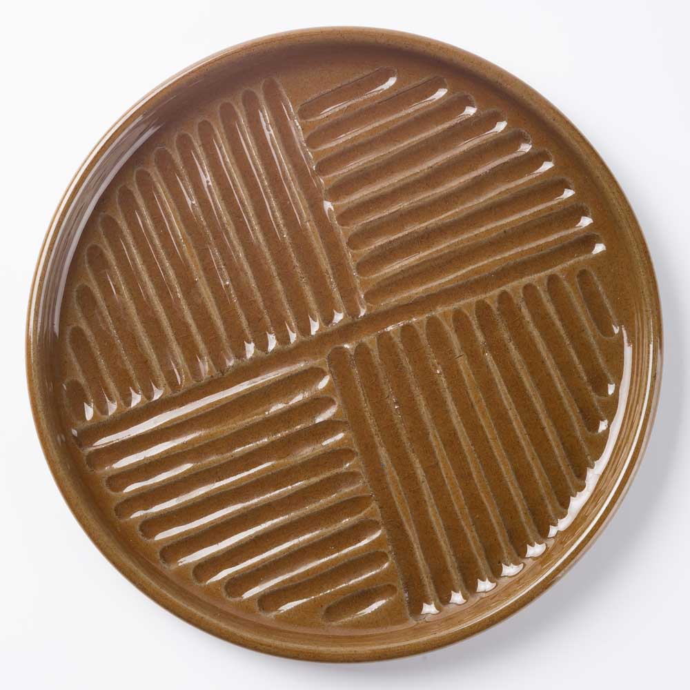 美濃焼 正陶苑 蒸れにくい トーストプレート(パン皿) キャメル 美濃焼 正陶苑 美濃焼