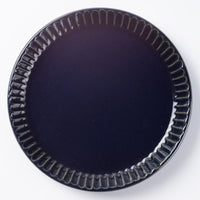 美濃焼 正陶苑 リムプレート(皿)大 ネイビー 美濃焼 正陶苑 美濃焼