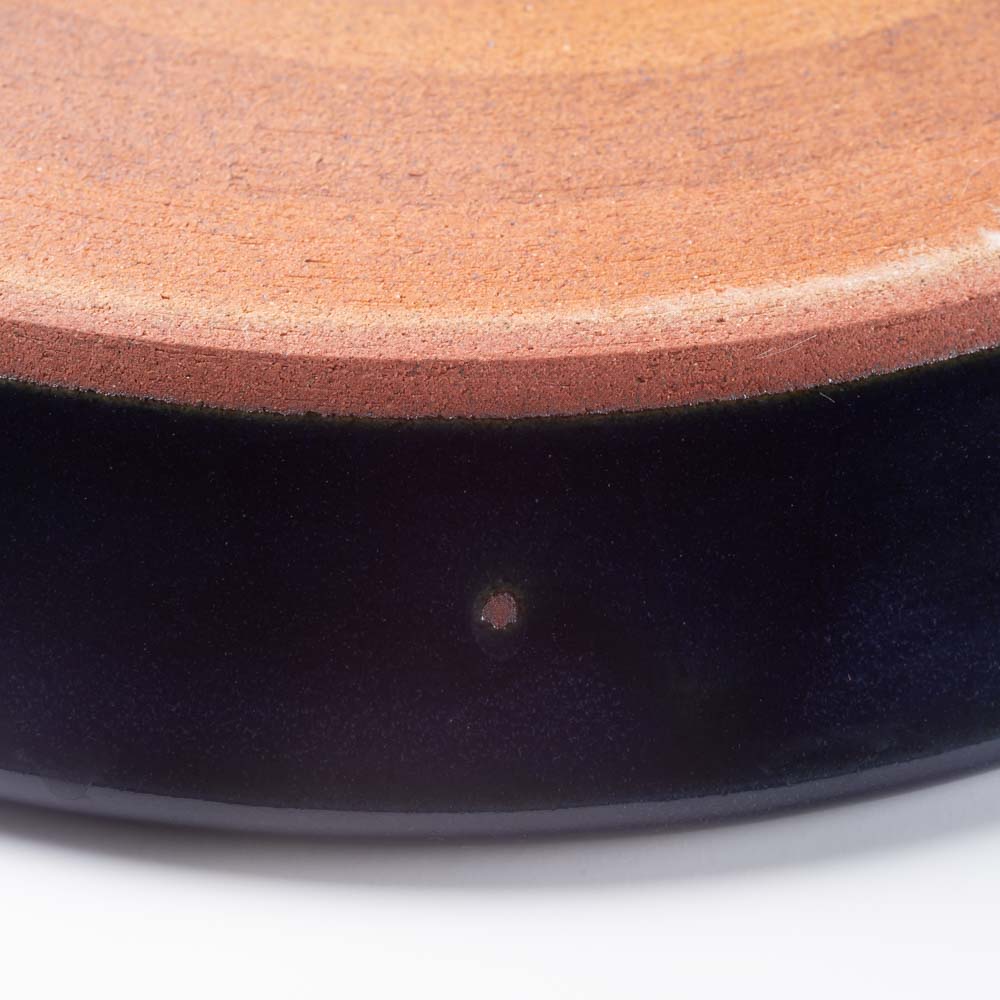 美濃焼 正陶苑 リムプレート(皿)大 ネイビー 美濃焼 正陶苑 美濃焼