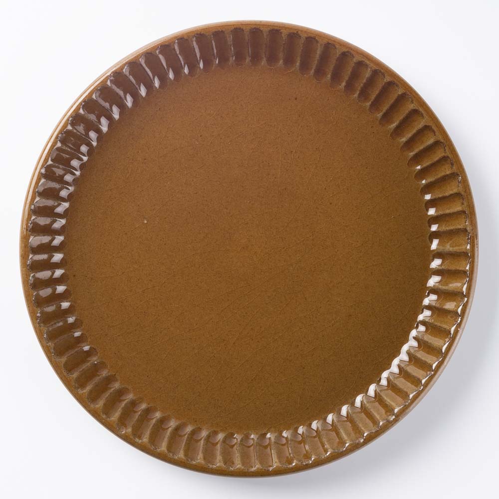 美濃焼 正陶苑 リムプレート(皿)大 キャメル 美濃焼 正陶苑 美濃焼