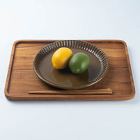 美濃焼 正陶苑 リムプレート(皿)大 キャメル 美濃焼 正陶苑 美濃焼