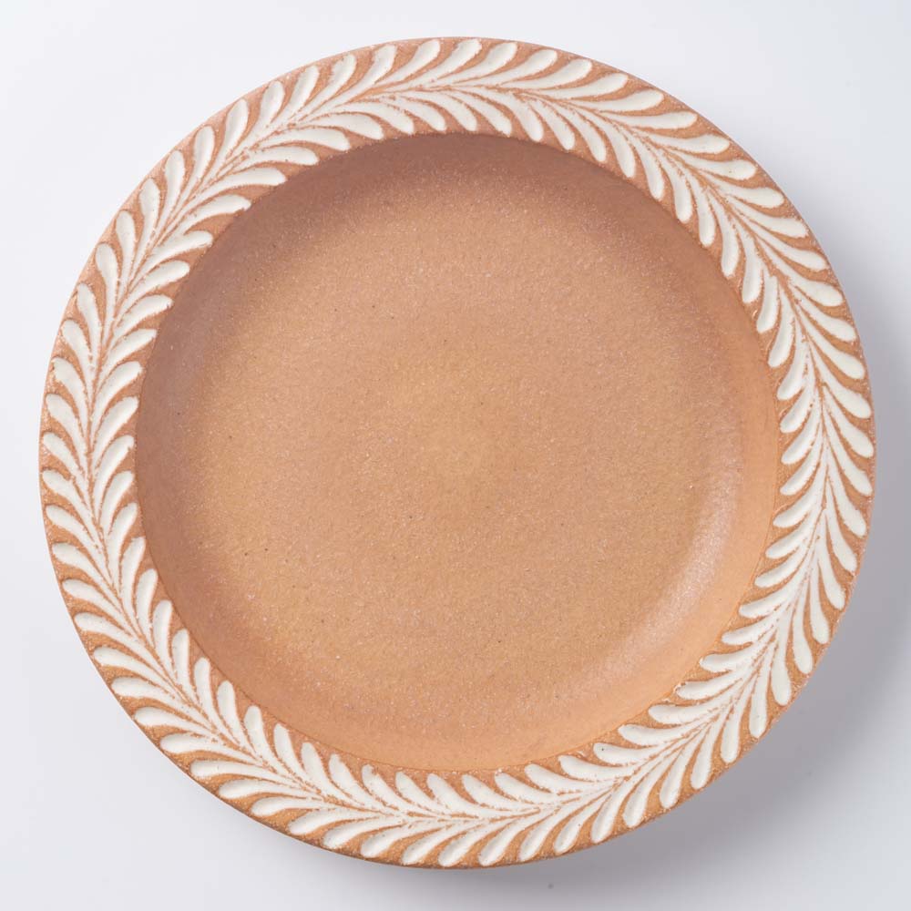 美濃焼 祐山窯 ロリエ リムプレート(皿)大 ベージュ 美濃焼 祐山窯 美濃焼