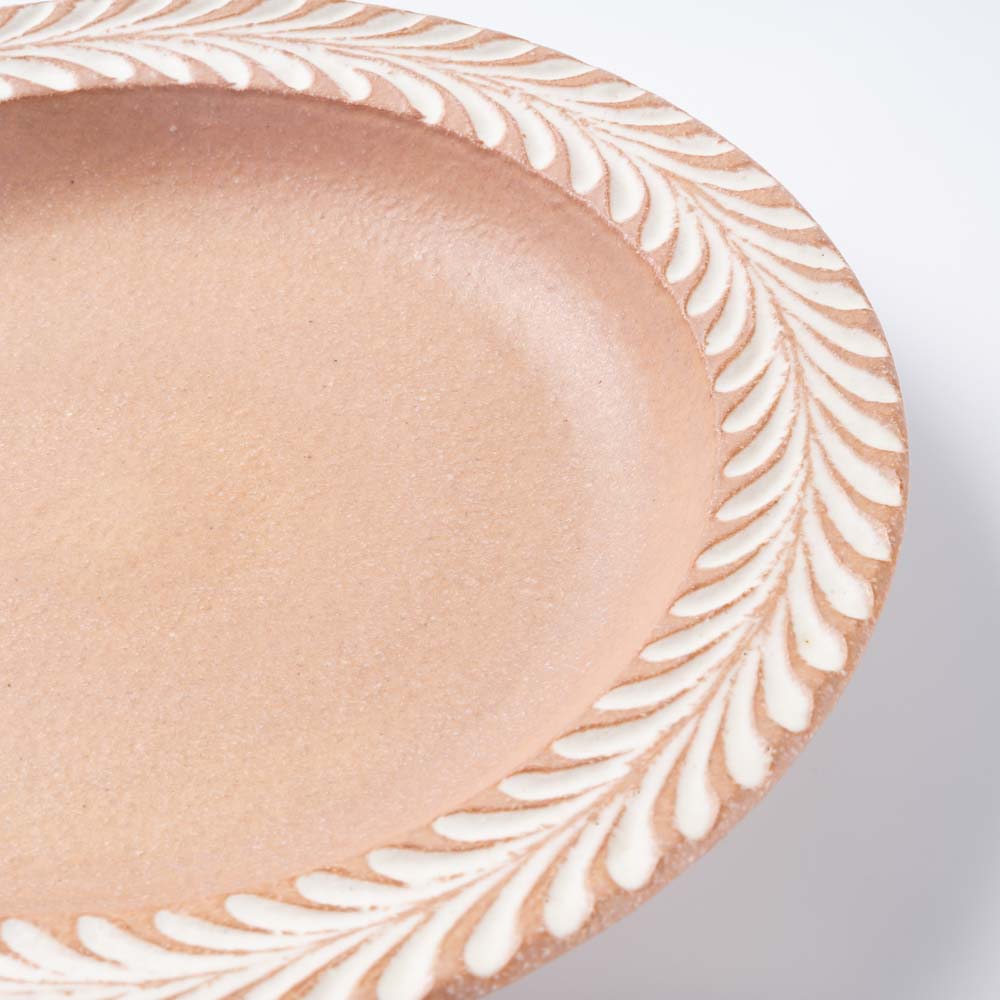 美濃焼 祐山窯 ロリエ リムプレート(皿)大 ベージュ 美濃焼 祐山窯 美濃焼