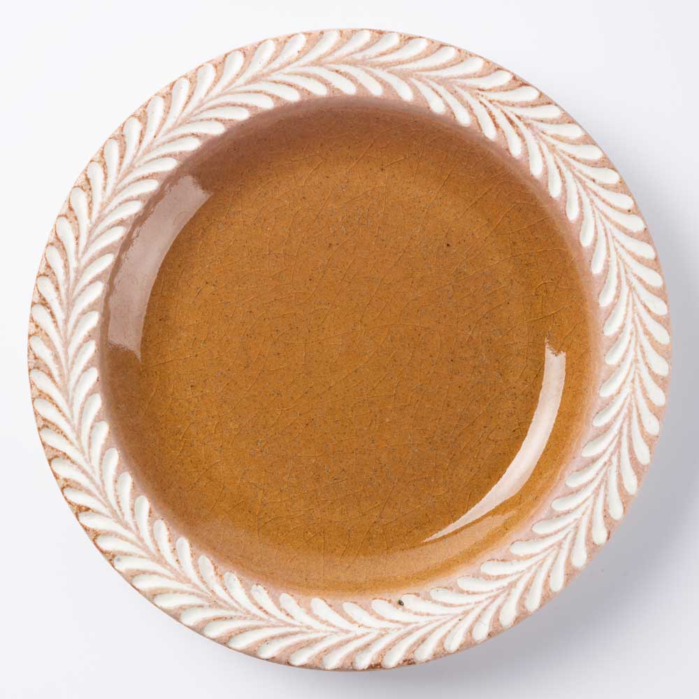美濃焼 祐山窯 ロリエ リムプレート（皿）大 ベージュ/イエロー – 大人の焼き物