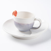 atelier POMME ハートモチーフコーヒーカップ&ソーサー 紫マット atelier POMME 陶磁器作家もの