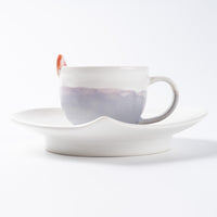 atelier POMME ハートモチーフコーヒーカップ&ソーサー 紫マット atelier POMME 陶磁器作家もの