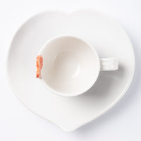 atelier POMME ハートモチーフコーヒーカップ&ソーサー 紫マット atelier POMME 陶磁器作家もの