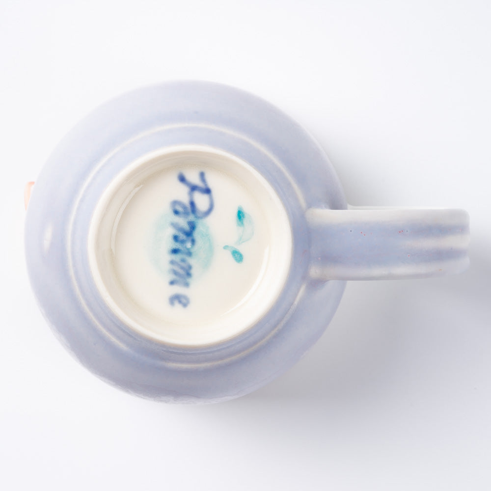 atelier POMME ハートモチーフコーヒーカップ&ソーサー 紫マット atelier POMME 陶磁器作家もの