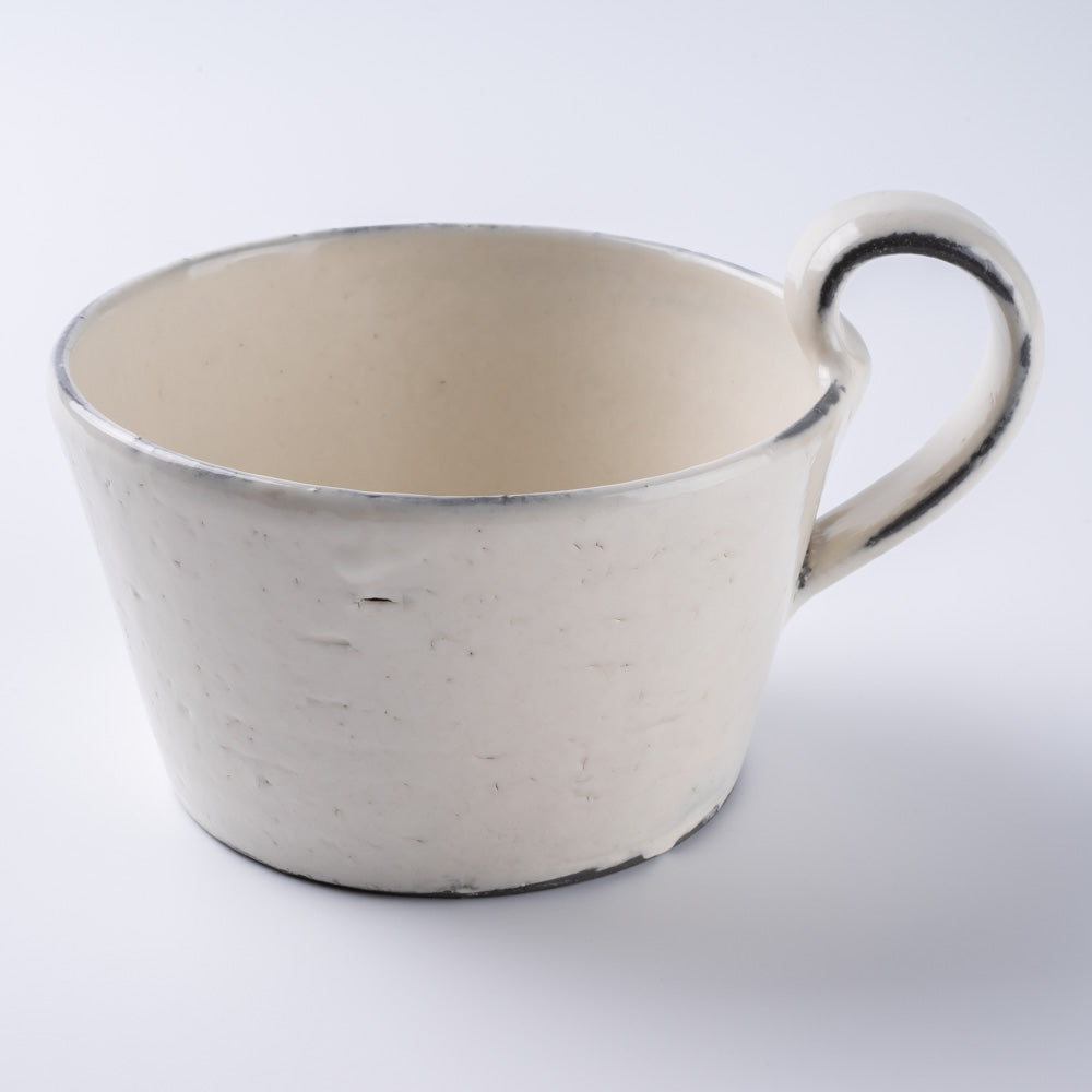 信楽焼 丸十製陶 スープカップ 割れ粉引 信楽焼 丸十製陶 信楽焼