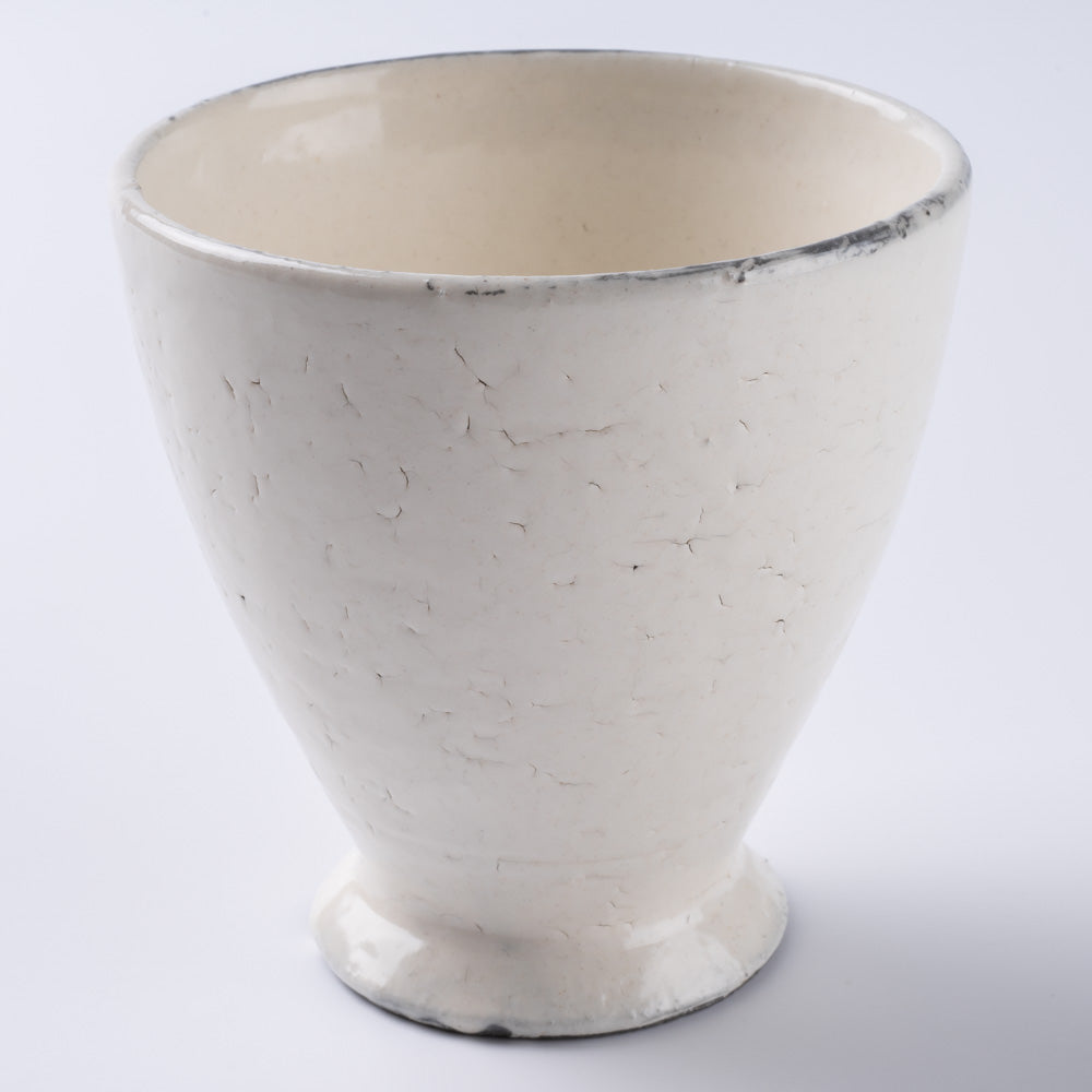 信楽焼 丸十製陶 ゴブレット 割れ粉引 信楽焼 丸十製陶 信楽焼