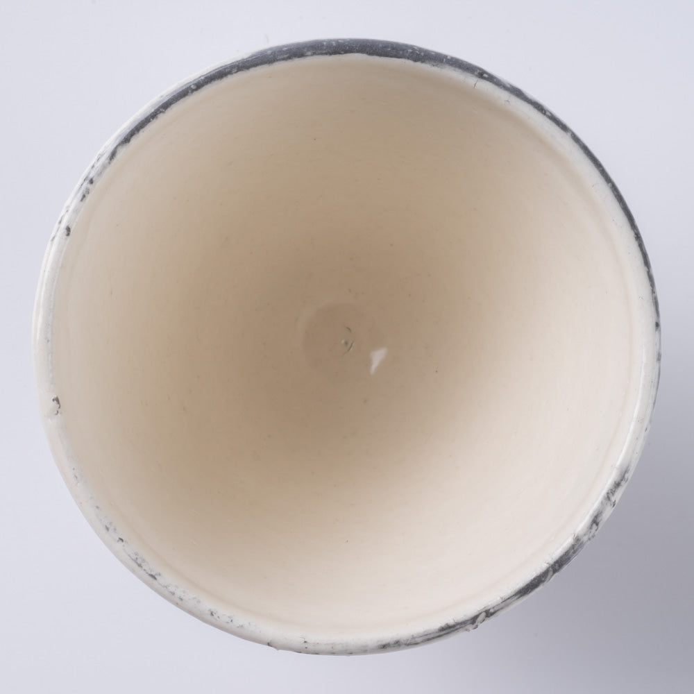 信楽焼 丸十製陶 ゴブレット 割れ粉引 信楽焼 丸十製陶 信楽焼