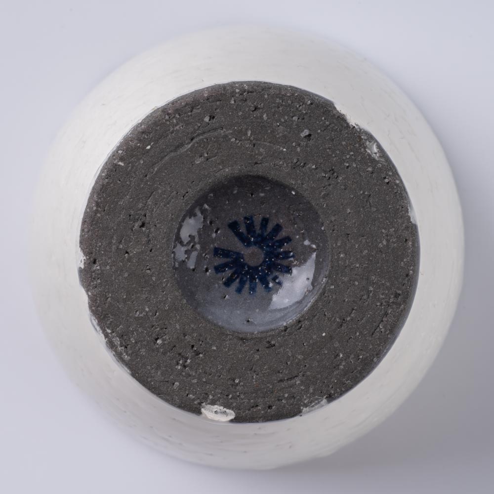 信楽焼 丸十製陶 ゴブレット 割れ粉引 信楽焼 丸十製陶 信楽焼