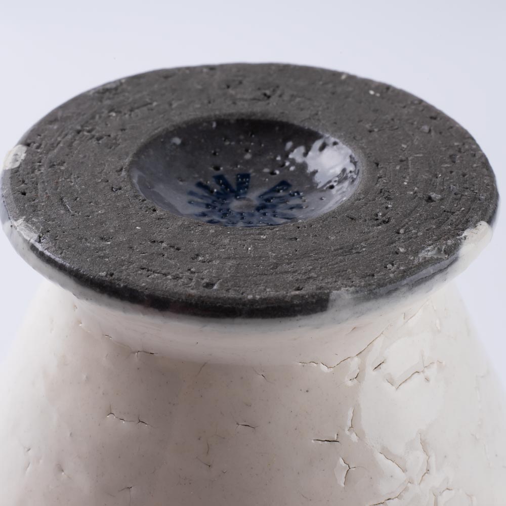 信楽焼 丸十製陶 ゴブレット 割れ粉引 信楽焼 丸十製陶 信楽焼