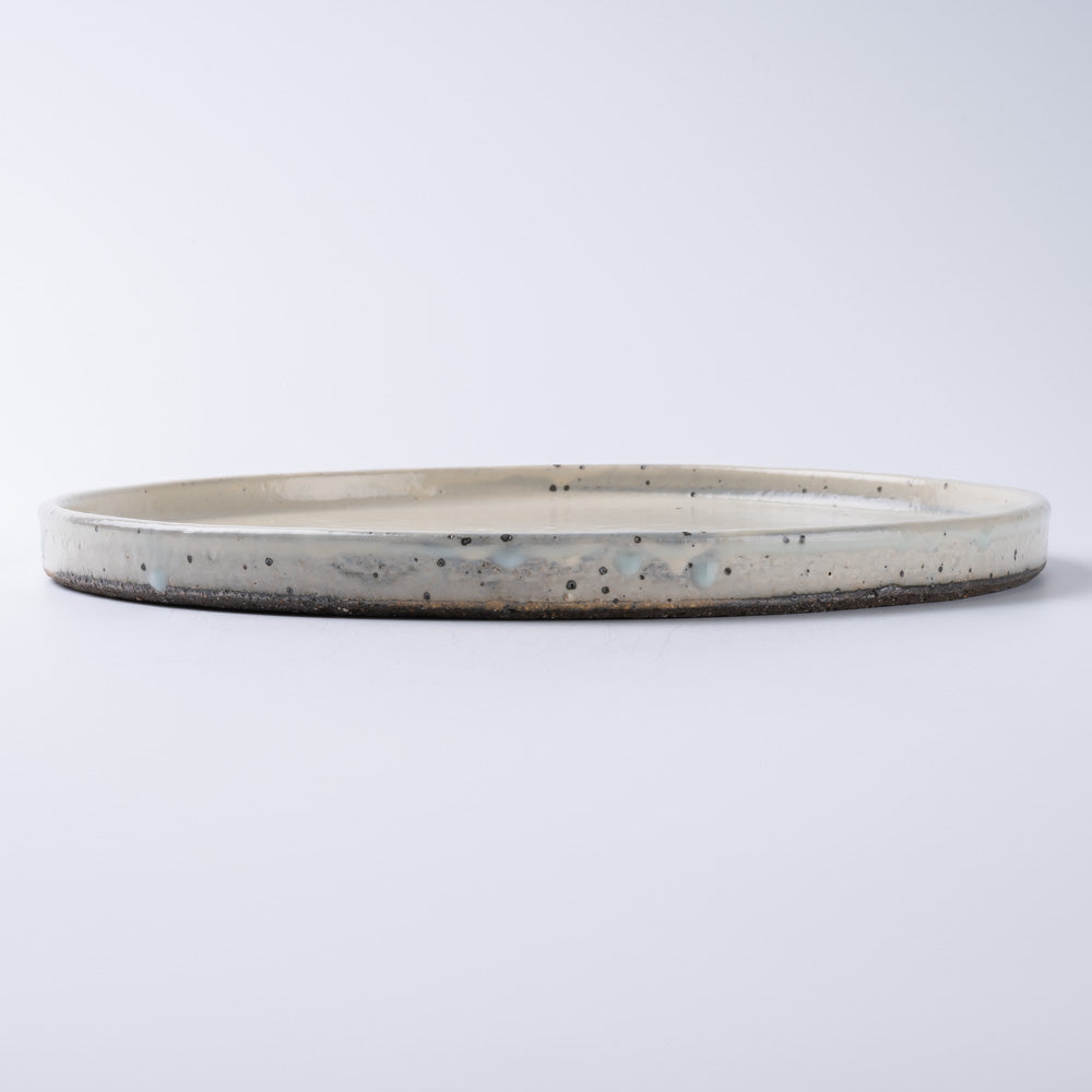 信楽焼 丸十製陶 24cmプレート 粉引 信楽焼 丸十製陶 信楽焼