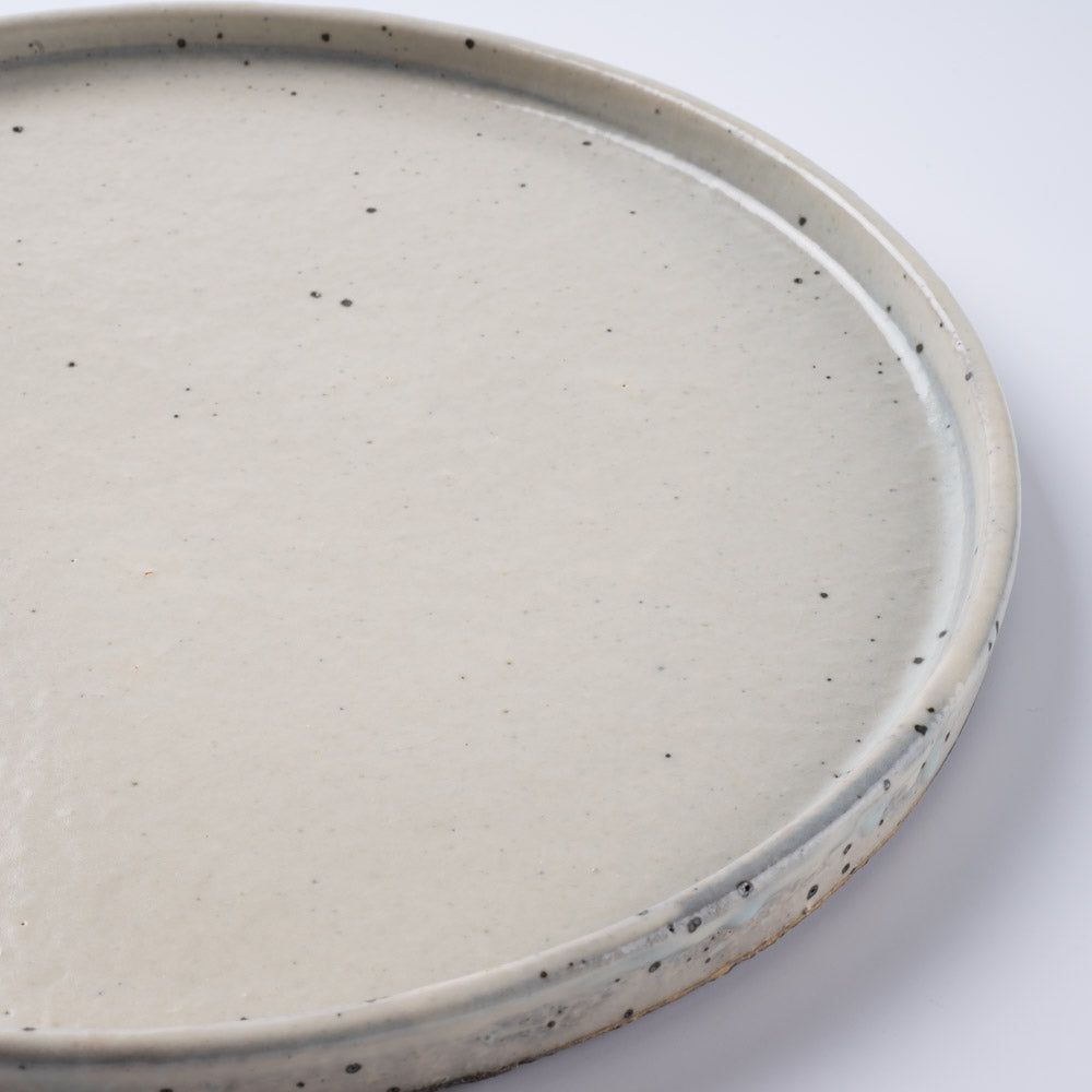 信楽焼 丸十製陶 24cmプレート 粉引 信楽焼 丸十製陶 信楽焼