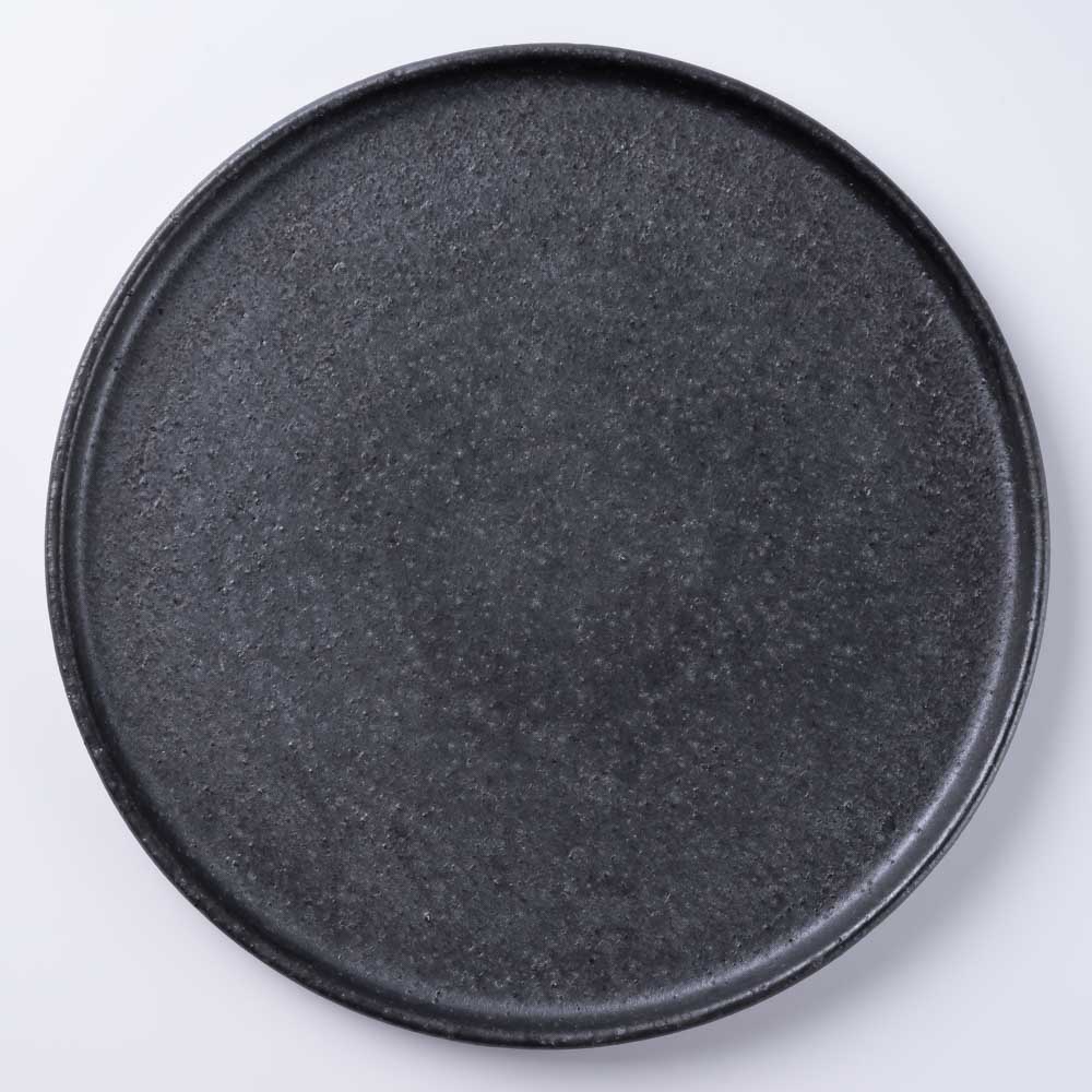信楽焼 丸十製陶 24cmプレート 黒マット 信楽焼 丸十製陶 信楽焼