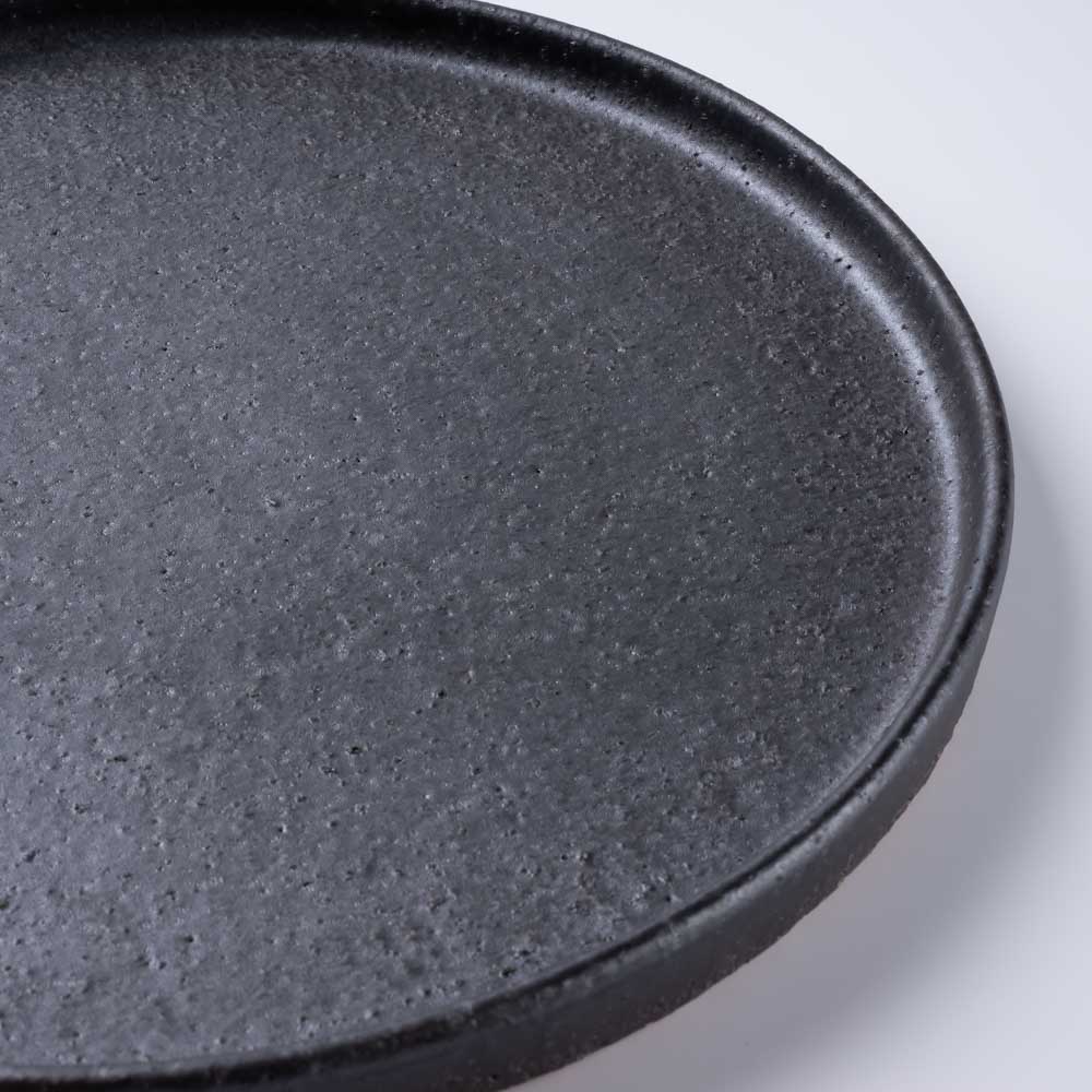 信楽焼 丸十製陶 24cmプレート 黒マット 信楽焼 丸十製陶 信楽焼