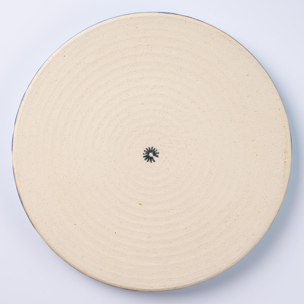 信楽焼 丸十製陶 21cmプレート ターコイズ 信楽焼 丸十製陶 信楽焼