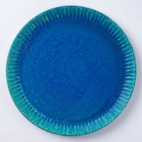 信楽焼 丸十製陶 25cmプレート 鎬 ターコイズ 信楽焼 丸十製陶 信楽焼