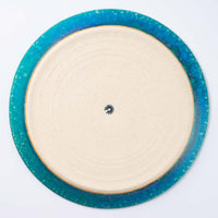 信楽焼 丸十製陶 25cmプレート 鎬 ターコイズ 信楽焼 丸十製陶 信楽焼